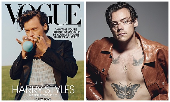 Мужское — женское? Британский певец появился на обложке журнала Vogue в платье