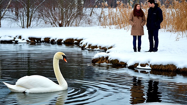 Минприроды Карелии: наблюдать за зимующими лебедями можно, но тревожить их не надо