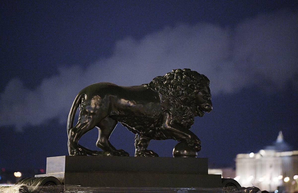 В Петербурге львов увезли с Дворцового моста