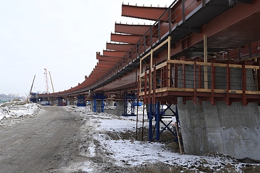 Будущую эстакаду к СКИФу испытали нагрузкой в 225 тонн