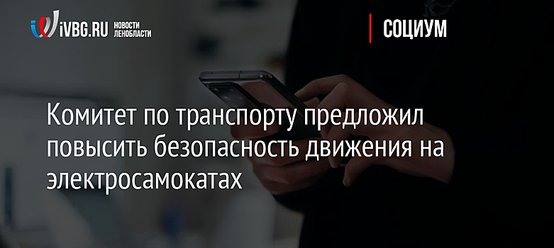 Комитет по транспорту предложил повысить безопасность движения на электросамокатах