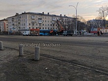 Трамвай сошел с рельсов в Кемерове