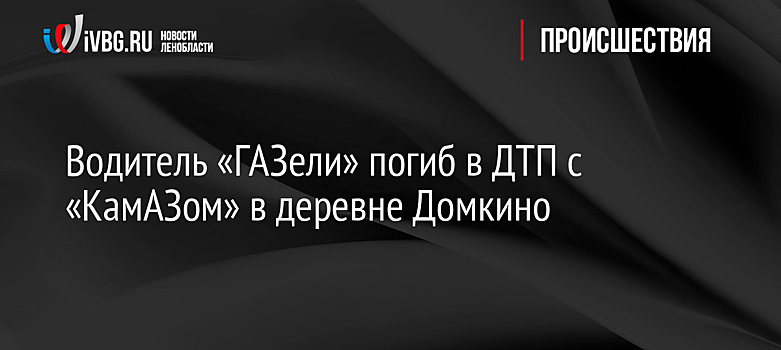 Водитель «ГАЗели» погиб в ДТП с «КамАЗом» в деревне Домкино