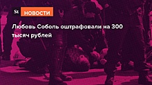 Любовь Соболь оштрафовали на 300 тысяч рублей