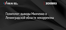 Политолог: выводы Минченко о Ленинградской области некорректны