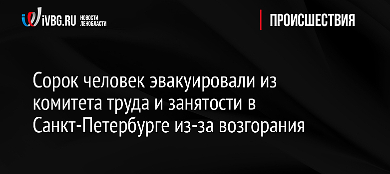 Сорок человек эвакуировали из комитета труда и занятости в Санкт-Петербурге из-за возгорания