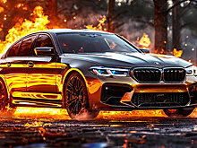 После ДТП на трассе сгорел BMW