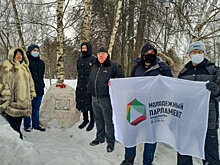 Представители Молодежной палаты района Савёлки расчистили от снега памятный камень- валун за ДК «Зеленоград»
