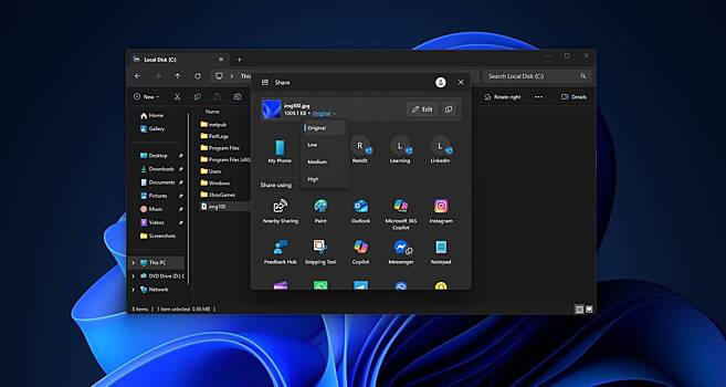 В Windows 11 появилась возможность уменьшать размер картинки без изменения разрешения
