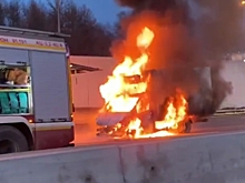 На МКАДе загорелась «Газель»