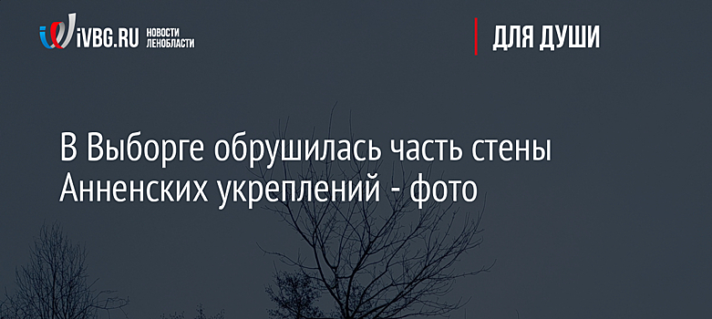 В Выборге обрушилась часть стены Анненских укреплений - фото