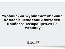 Украинский журналист обвинил коллег в нежелании жителей Донбасса возвращаться на Украину