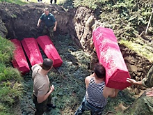 В Курске перезахоронили останки мирных жителей, погибших от рук фашистов