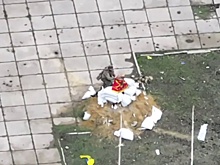 Памятник Махно в Гуляйполе укрыли русской хоругвью и сняли на видео