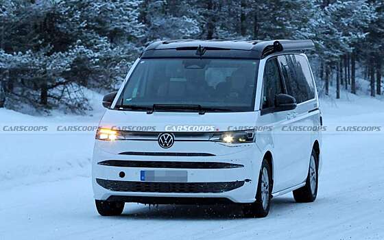 Обновленный Volkswagen Multivan T7 замечен на зимних испытаниях