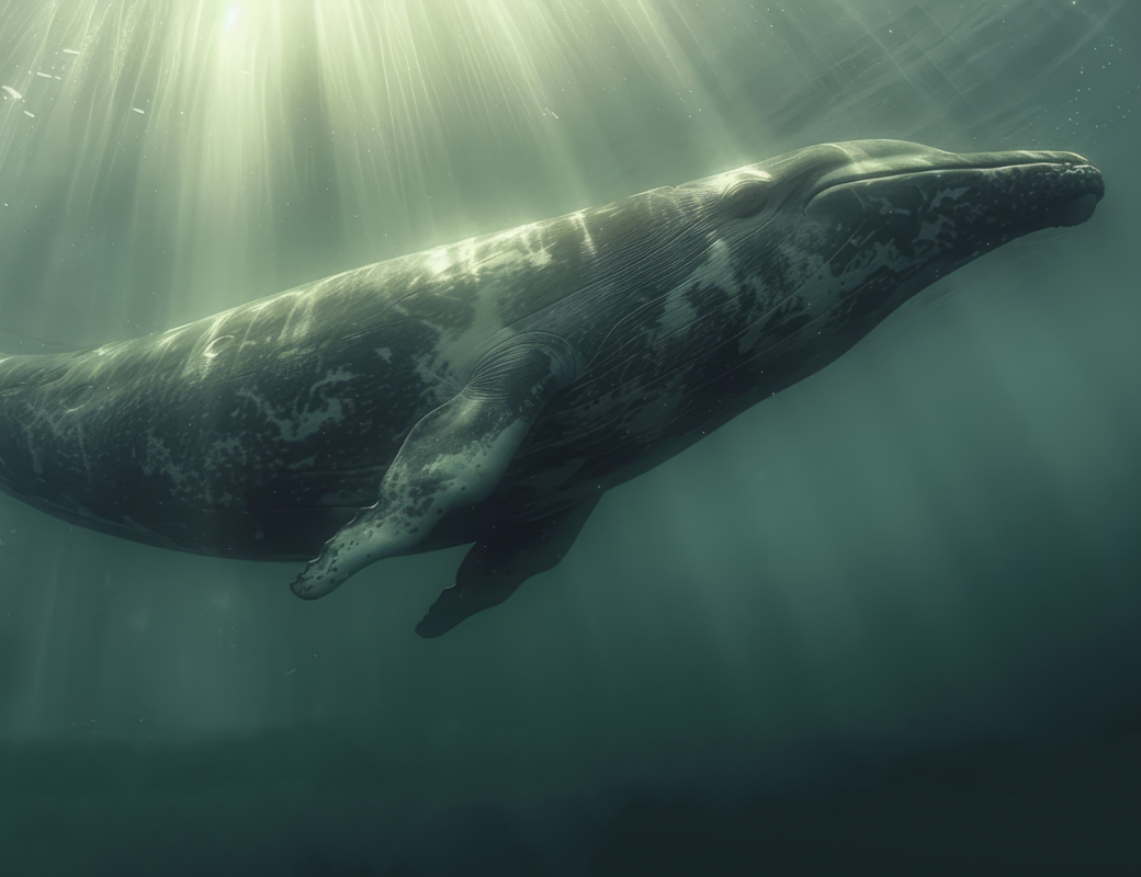 Пение на низких частотах помогает китам спрятаться от косаток