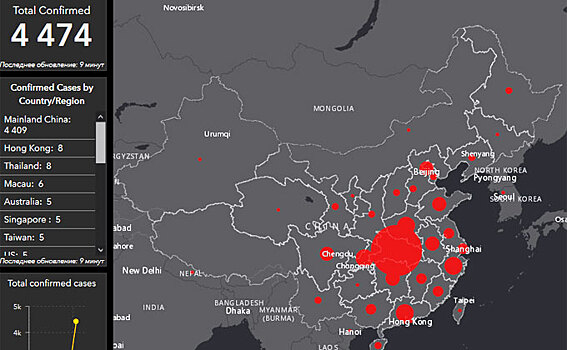 Коронавирус онлайн: карта распространения инфекции по миру