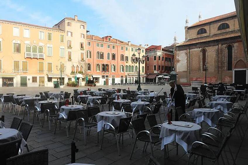 Одна из самых оживленных площадей Венеции.