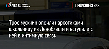 Трое мужчин опоили наркотиками школьницу из Ленобласти и вступили с ней в интимную связь