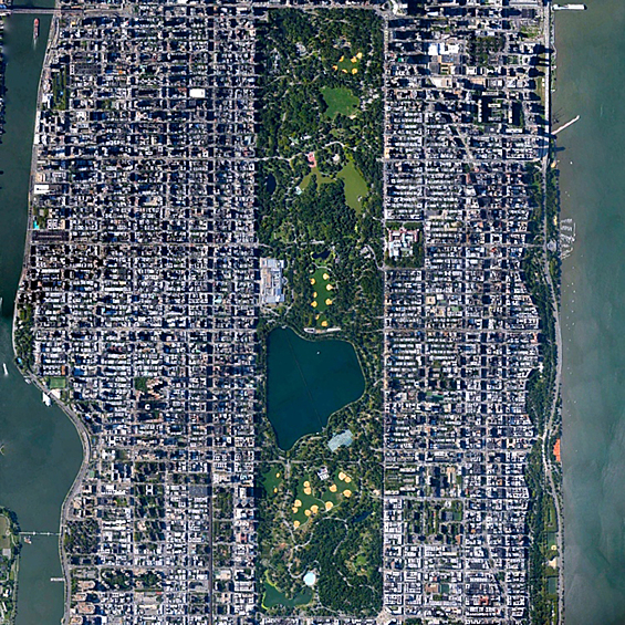 Вид на Центральный парк в Нью-Йорке.