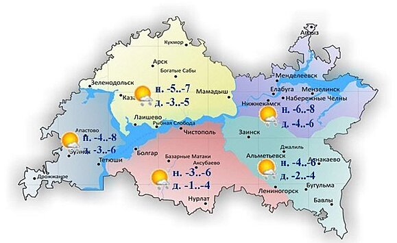 Сегодня в Татарстане ожидается снег и до –6