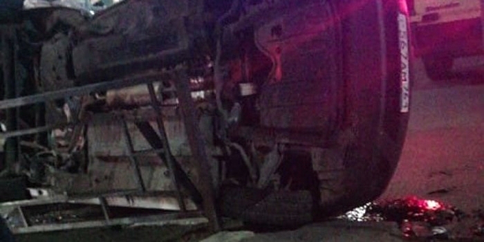 В Шахтах Lada перевернулась после столкновения с Hyundai (видео)