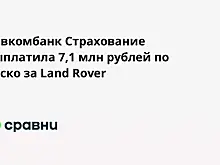 Совкомбанк Страхование выплатила 7,1 млн рублей по каско за Land Rover