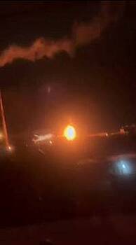 Момент падения обломков БПЛА на территорию Орловской ТЭЦ попал на видео