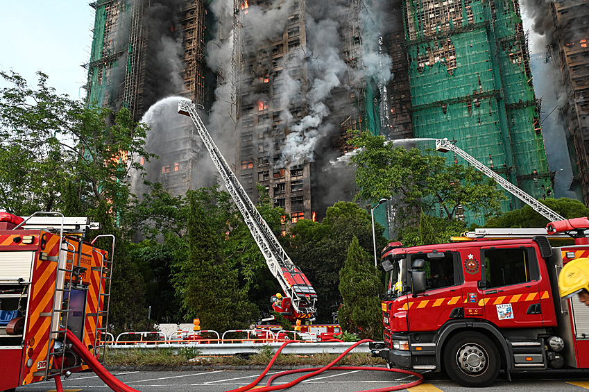 Тушение масштабного пожара в высотном жилом комплексе "Ван Фук Корт"