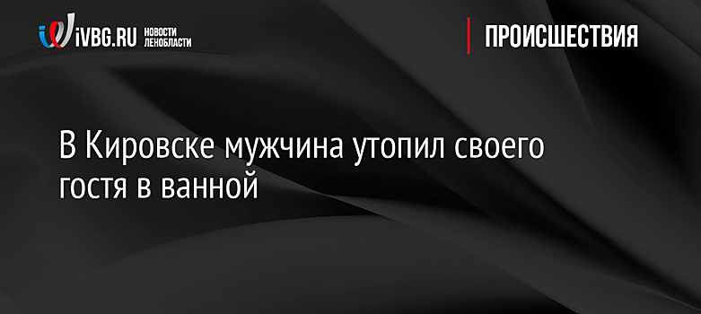 В Кировске мужчина утопил своего гостя в ванной