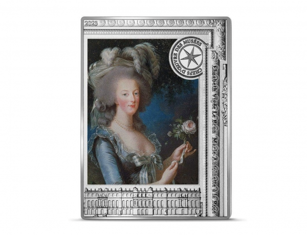 Портрет Марии-Антуанетты с розой на 10 и 50 евро
