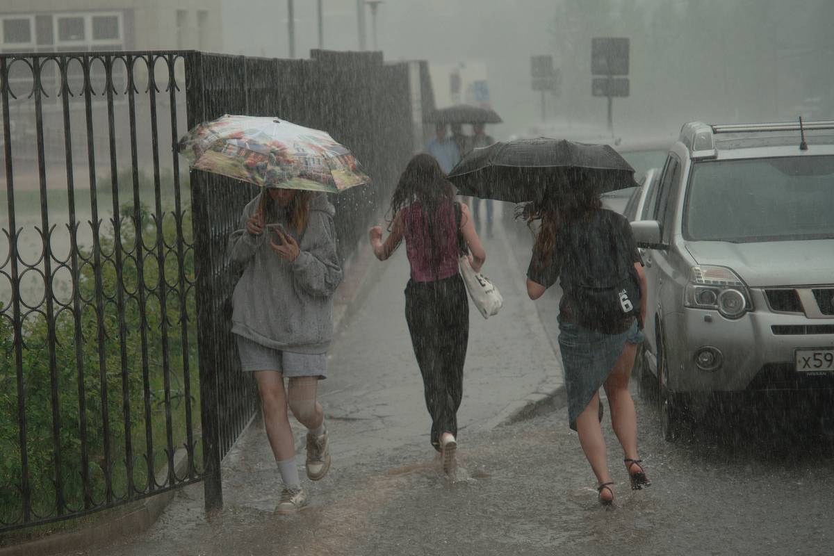 Дороги российского города превратились в реки