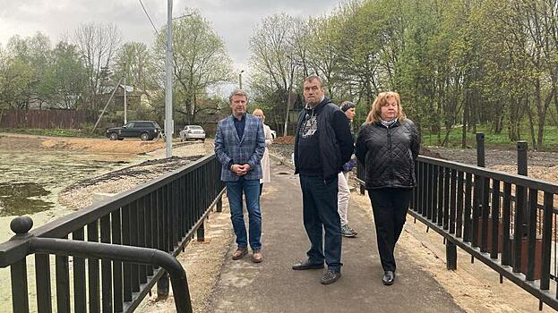 Заместитель председателя Мособлдумы проверил ход работ на плотине в Голицыне