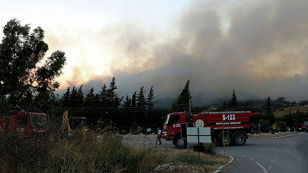 Лесной пожар в Анталье продвинулся к жилым поселениям