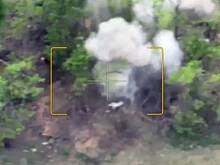 Удар российских беспилотников по огневым точкам ВСУ в ЛНР попал на видео