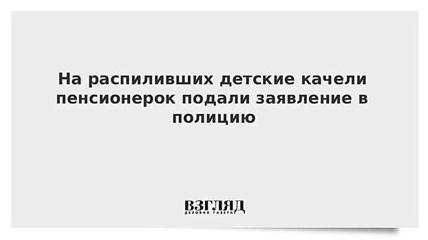 На распиливших детские качели пенсионерок подали заявление в полицию