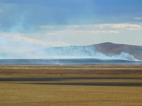 Пожар произошел в Кыринском районе и распространился на Монголию