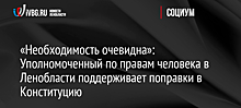 «Необходимость очевидна»: Уполномоченный по правам человека в Ленобласти поддерживает поправки в Конституцию