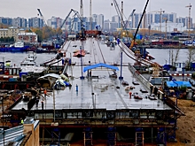 Строители Большого Смоленского моста готовятся к установке разводного пролёта