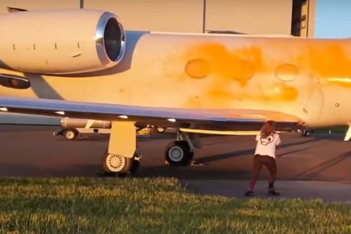 Экозащитники облили краской самолет Тейлор Свифт