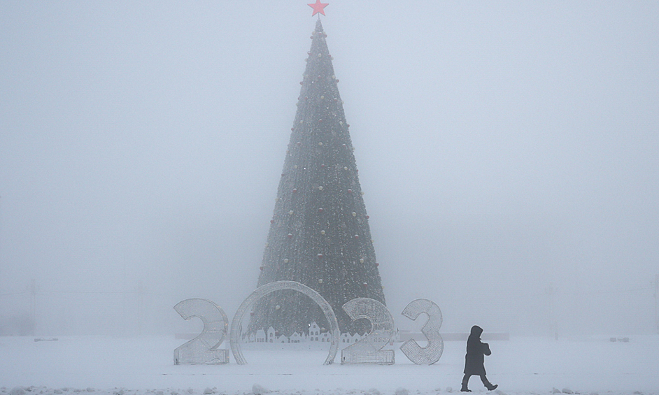 Холодный туман в Якутске, декабрь 2022 года