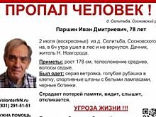 В Сосновском районе ищут пропавшего 78-летнего Ивана Паршина