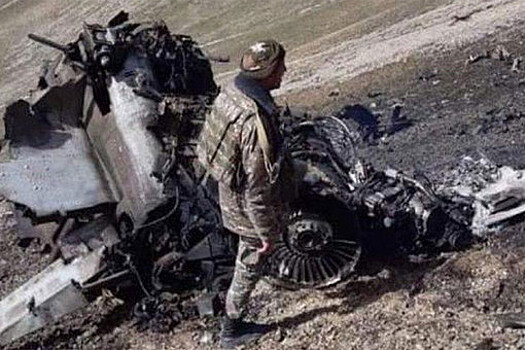 Минобороны Армении опубликовало фото своего сбитого истребителя Су-25
