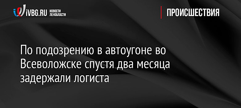 По подозрению в автоугоне во Всеволожске спустя два месяца задержали логиста