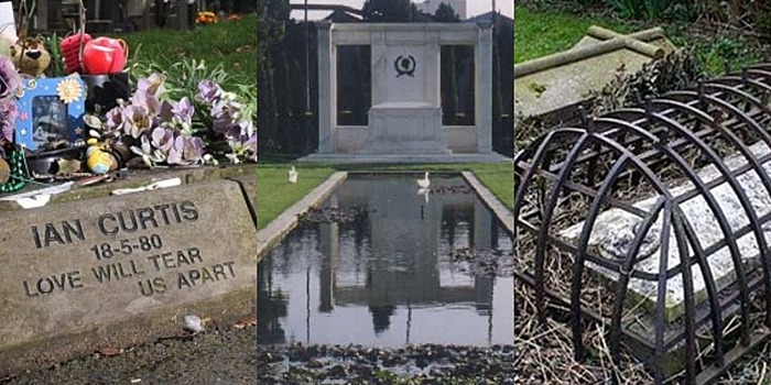 Большой пруд, бордюр и решетка над памятником: какие необычные могилы есть у знаменитостей и не только