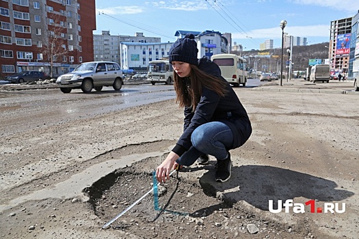 То яма, то канава: как мы нашли самую глубокую на весенних дорогах Уфы