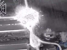 Опубликовано видео удара РСЗО "Торнадо-С" по фуре, набитой ударными дронами ВСУ