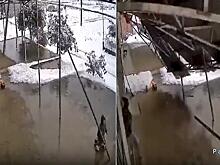 Малолетний разрушитель выбил опору и обвалил навес жилища: видео