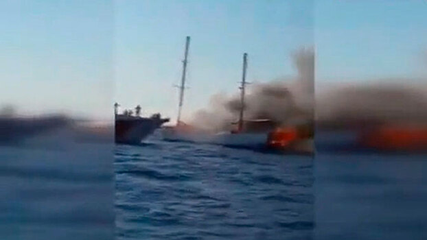 Сильный пожар произошел на круизном лайнере