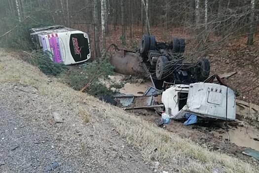 Шесть человек пострадали при столкновении автобуса и грузовика в Белоруссии